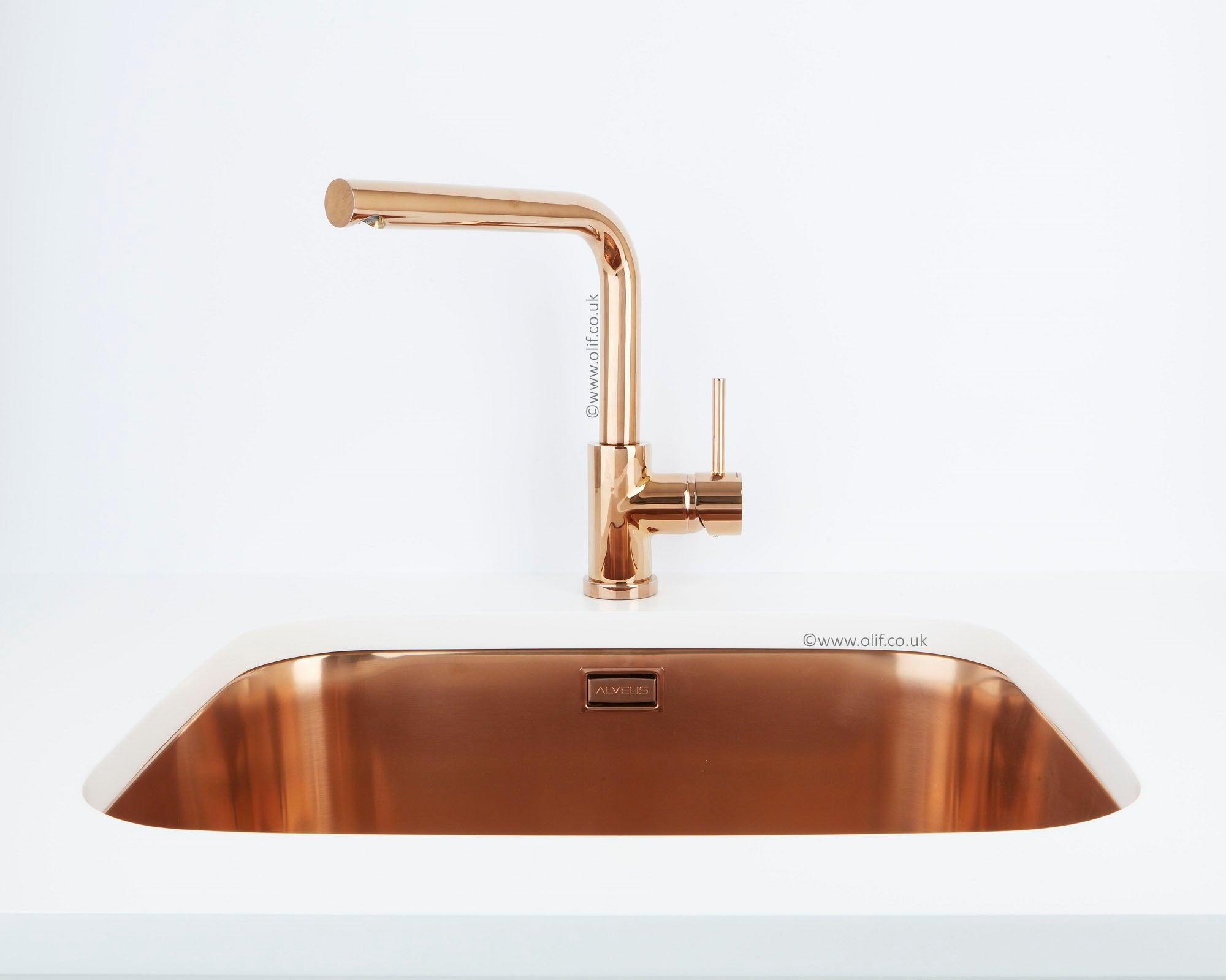 Pack of Alveus Monarch Variant 10 Copper sink and matching Copper tap - Olif