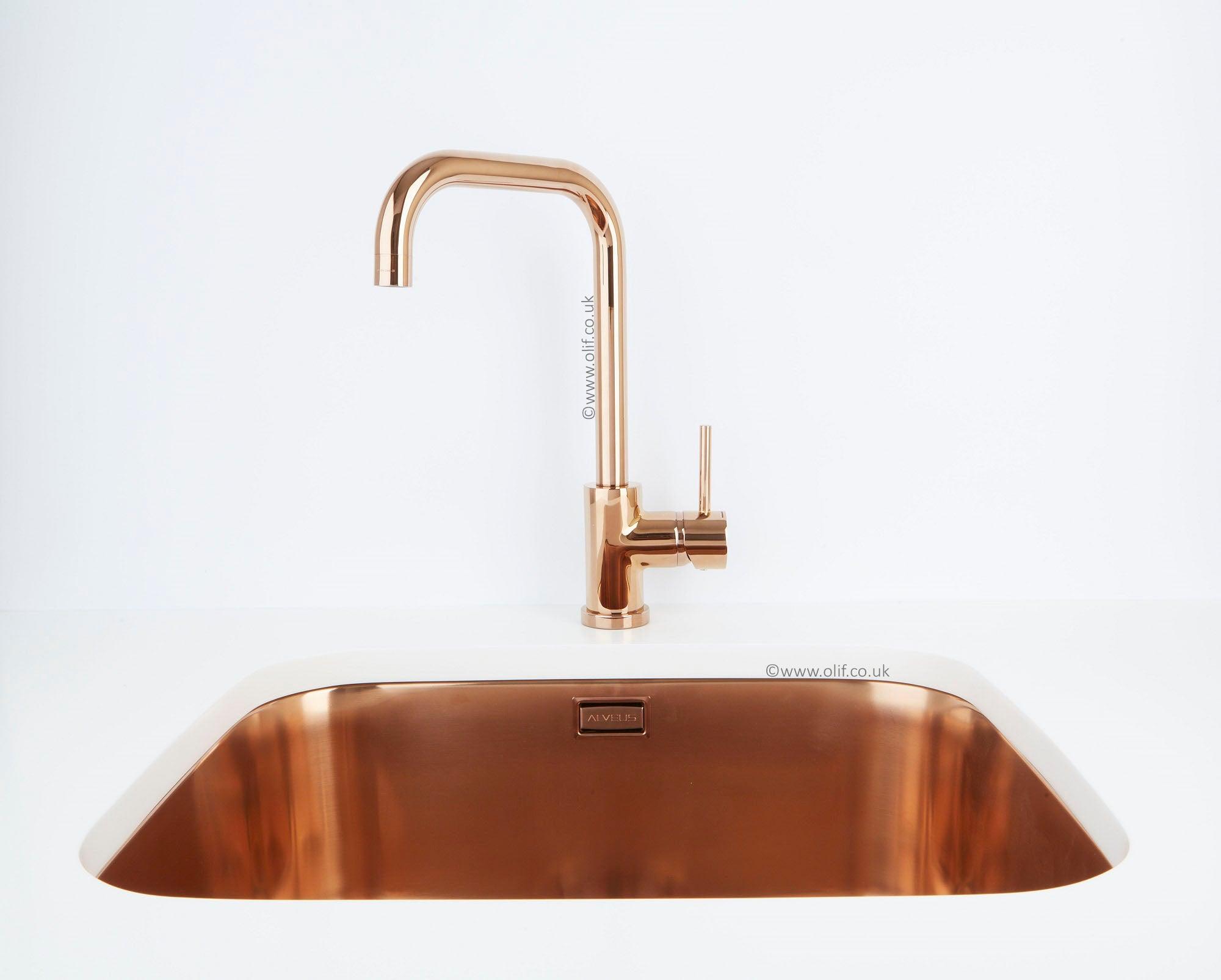 Pack of Alveus Monarch Variant 10 Copper sink and matching Copper tap - Olif