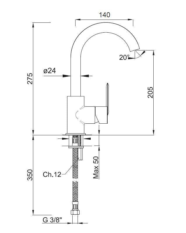 Petito Matte Black, kitchen / basin mixer tap - Olif