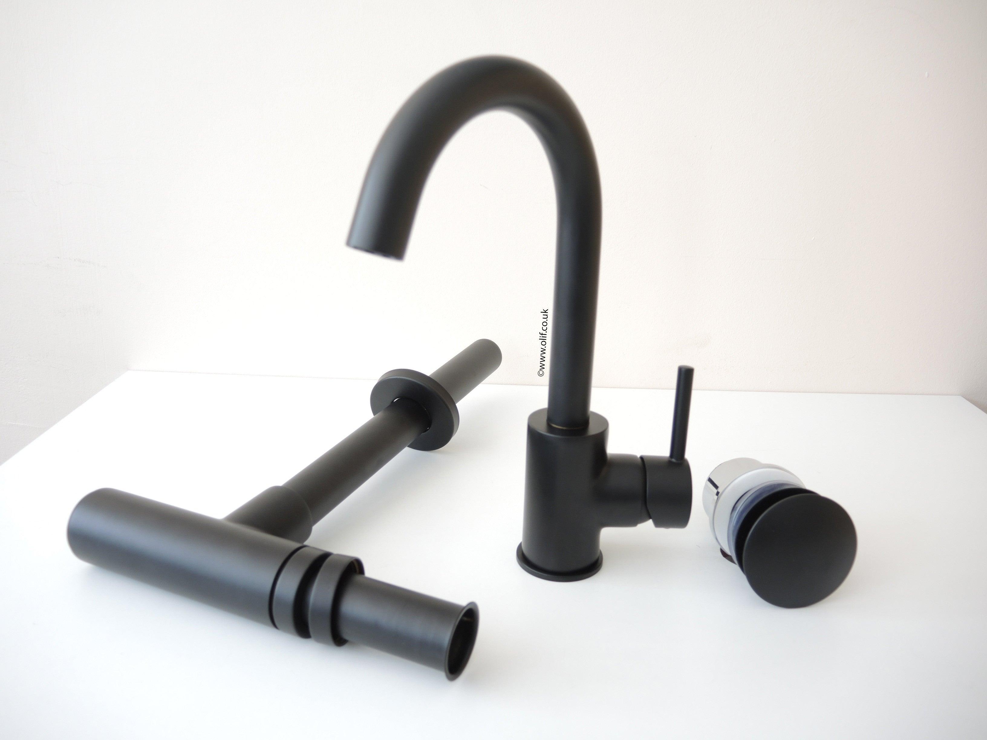 Petito Matte Black, kitchen / basin mixer tap - Olif