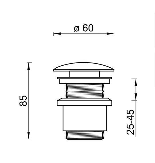 Pop-up Basin Waste, Matte Black, without overflow - Olif