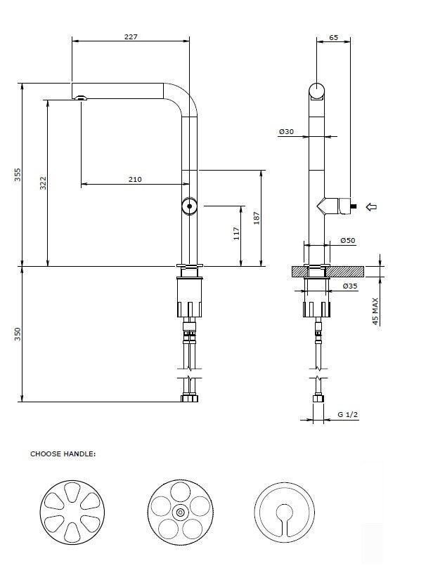 Potento Anthracite, kitchen mixer tap - Olif