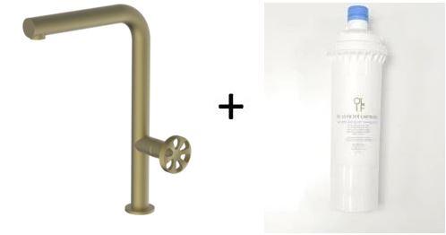 Potento Brass/Gold, kitchen mixer tap - Olif