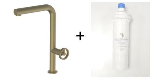 Potento Brass/Gold, kitchen mixer tap - Olif