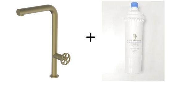 Potento Brass/Gold, kitchen mixer tap - Olif
