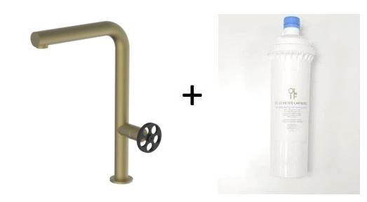 Potento Brass/Gold Mix & Match, kitchen mixer tap - Olif