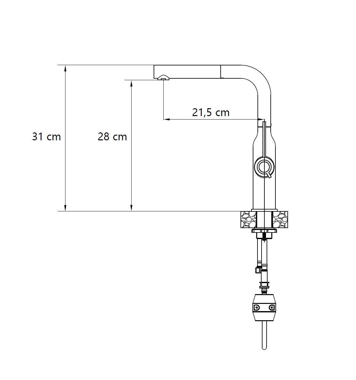 Quadron Angelina Copper Pull-out Mixer Tap - Olif