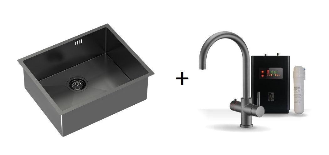 Quadron Anthony Graphite, PVD Nano kitchen sink - Olif