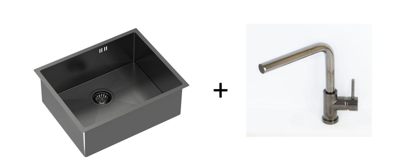 Quadron Anthony Graphite, PVD Nano kitchen sink - Olif