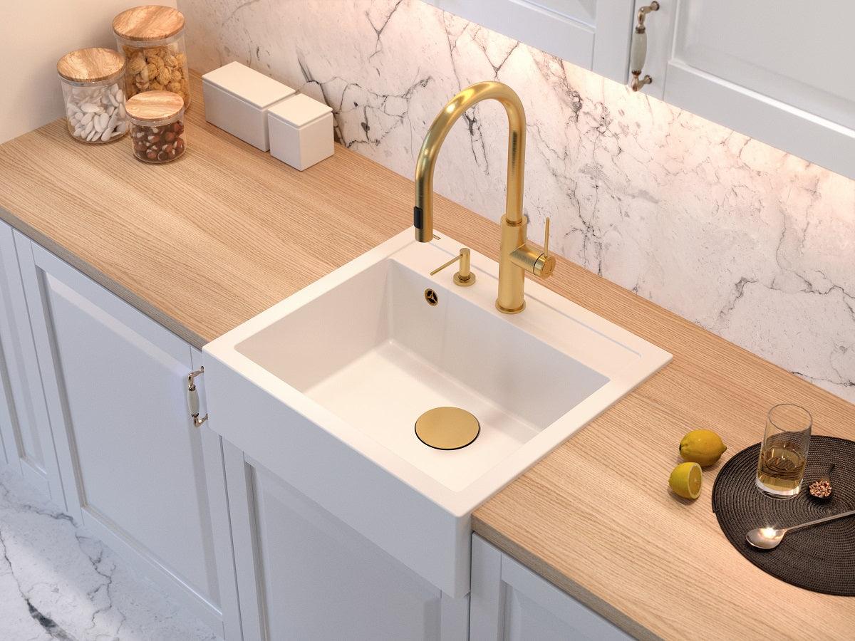 Quadron Bill 110 White, belfast granite sink - Olif