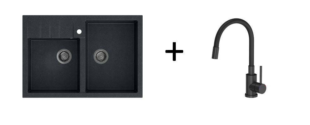 Quadron Bill 120 Black, belfast granite sink - Olif