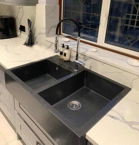 Quadron Bill 120 Black, belfast granite sink - Olif