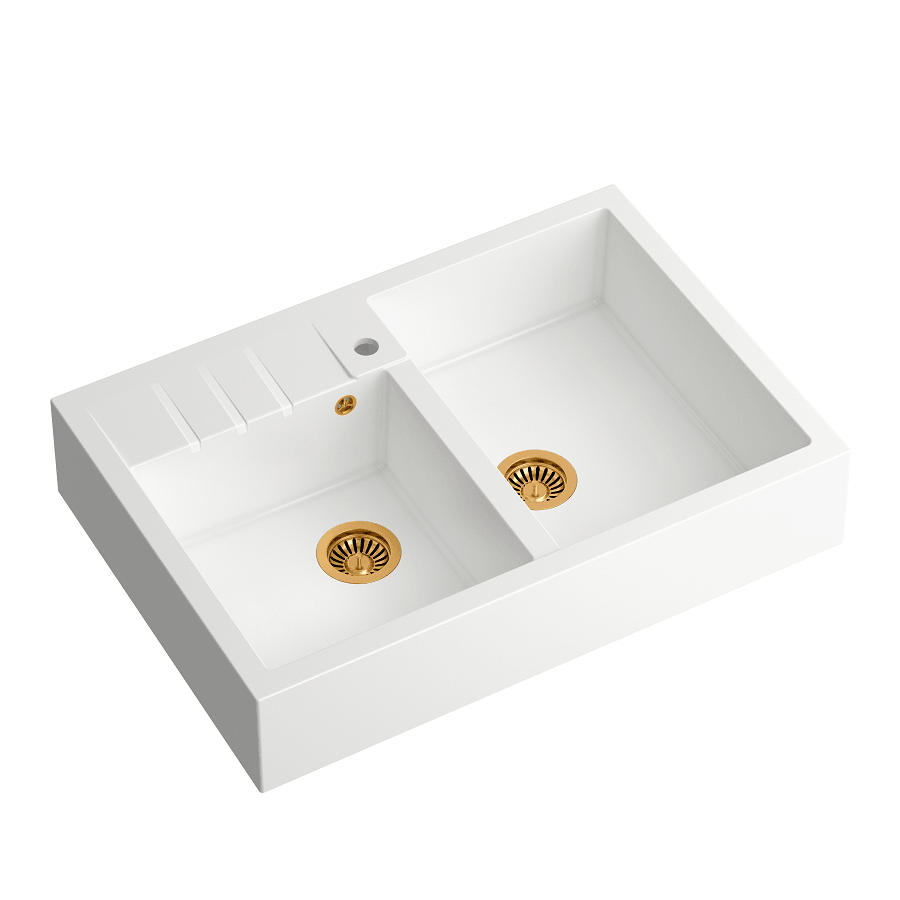 Quadron Bill 120 White, belfast granite sink, Mix and Match - Olif
