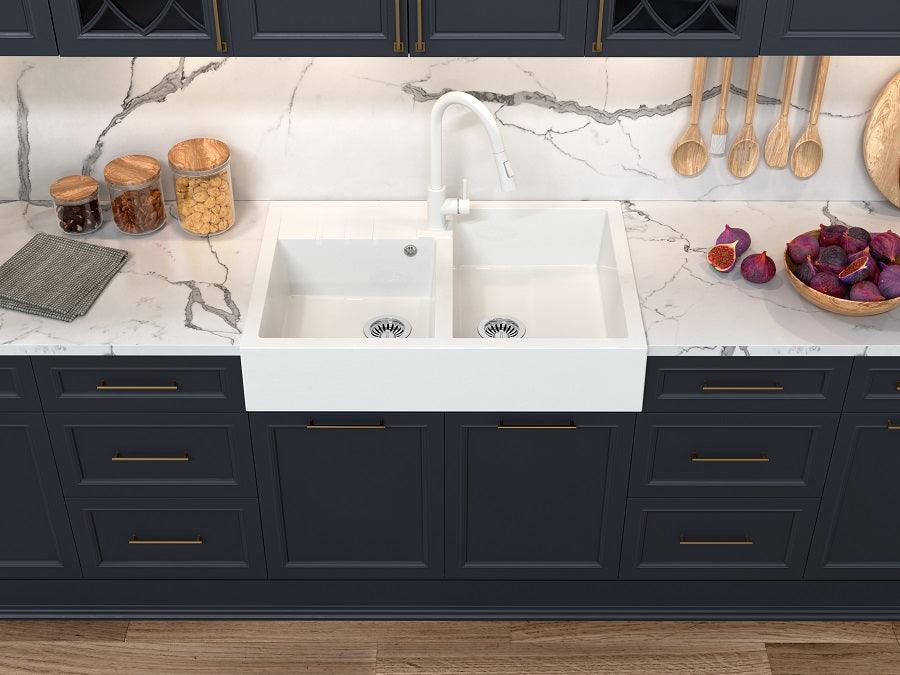 Quadron Bill 120 White, belfast granite sink - Olif