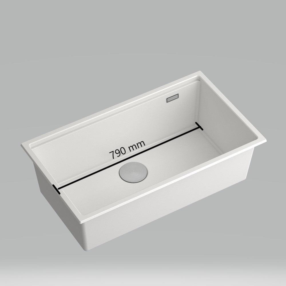 Quadron Clark 840 White, topmount or undermount sink - Olif