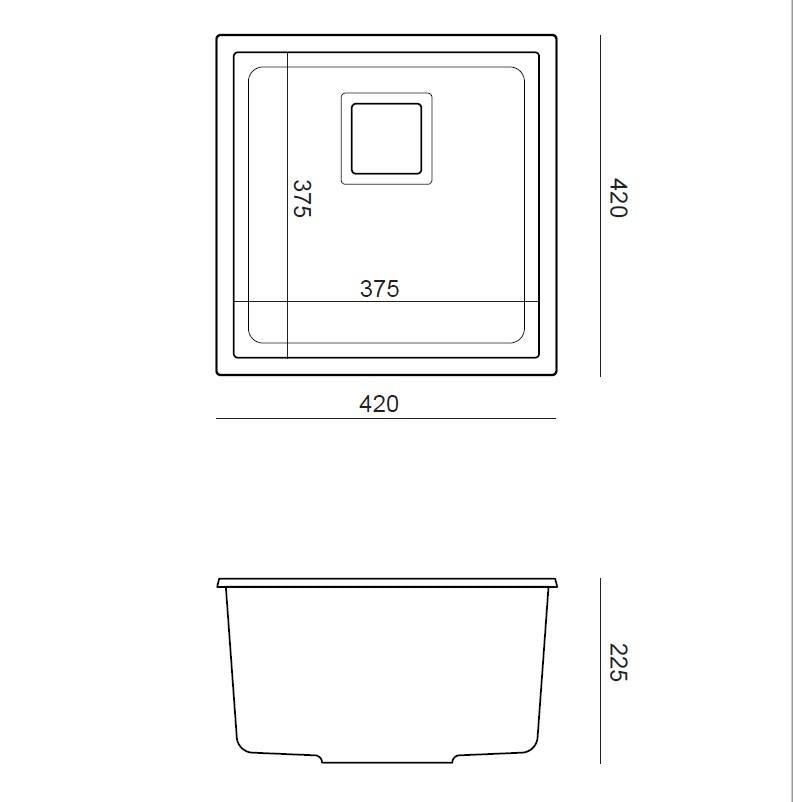 Quadron David 40 White, topmount or undermount sink Mix and Match - Olif