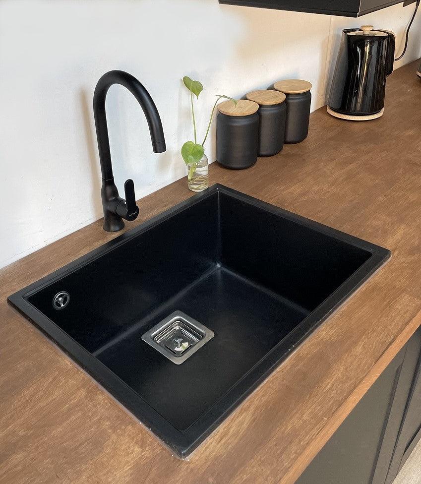 Quadron David 50 Black Diamond, topmount or undermount sink - Olif