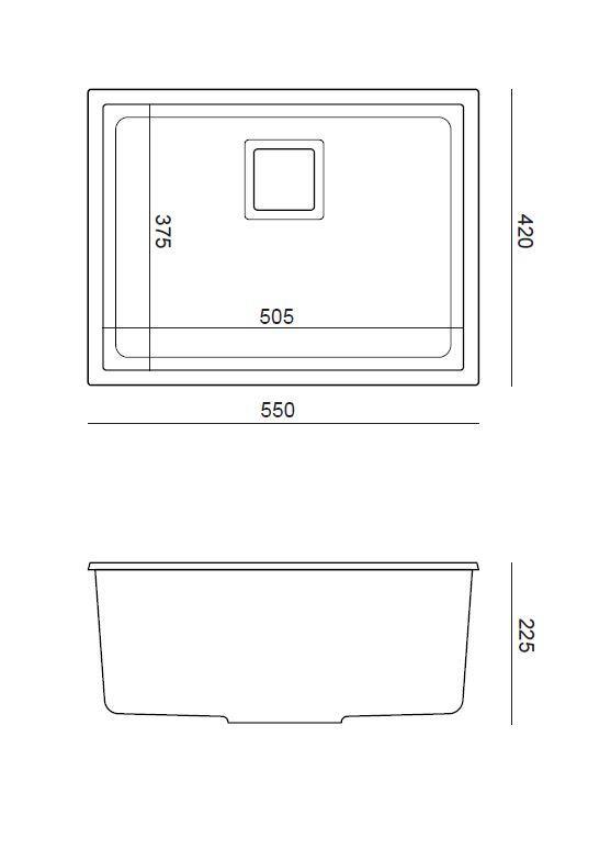 Quadron David 50 White, topmount or undermount sink - Olif