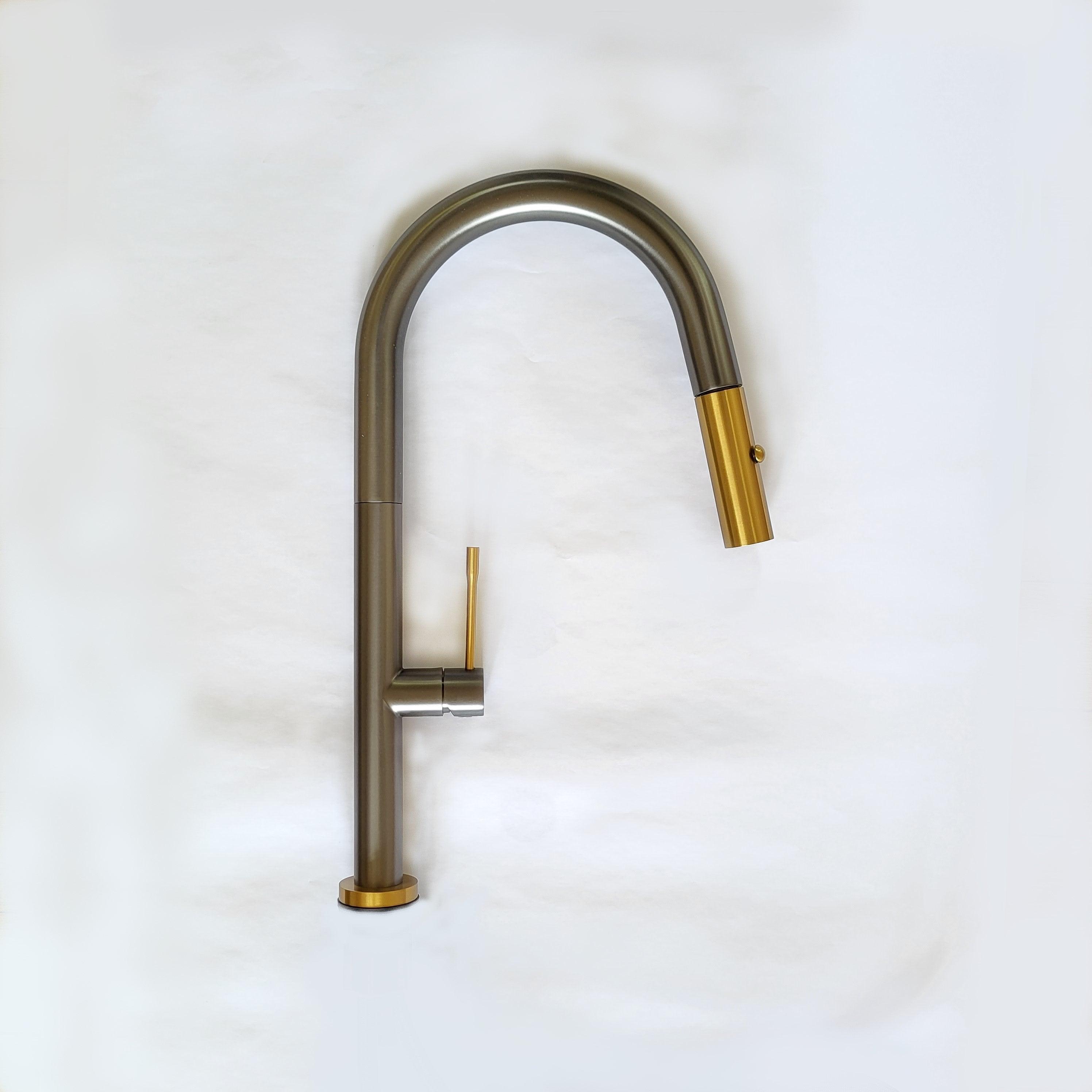 Quadron Felicity kitchen tap, Mix & Match Anthracite & Gold - Olif