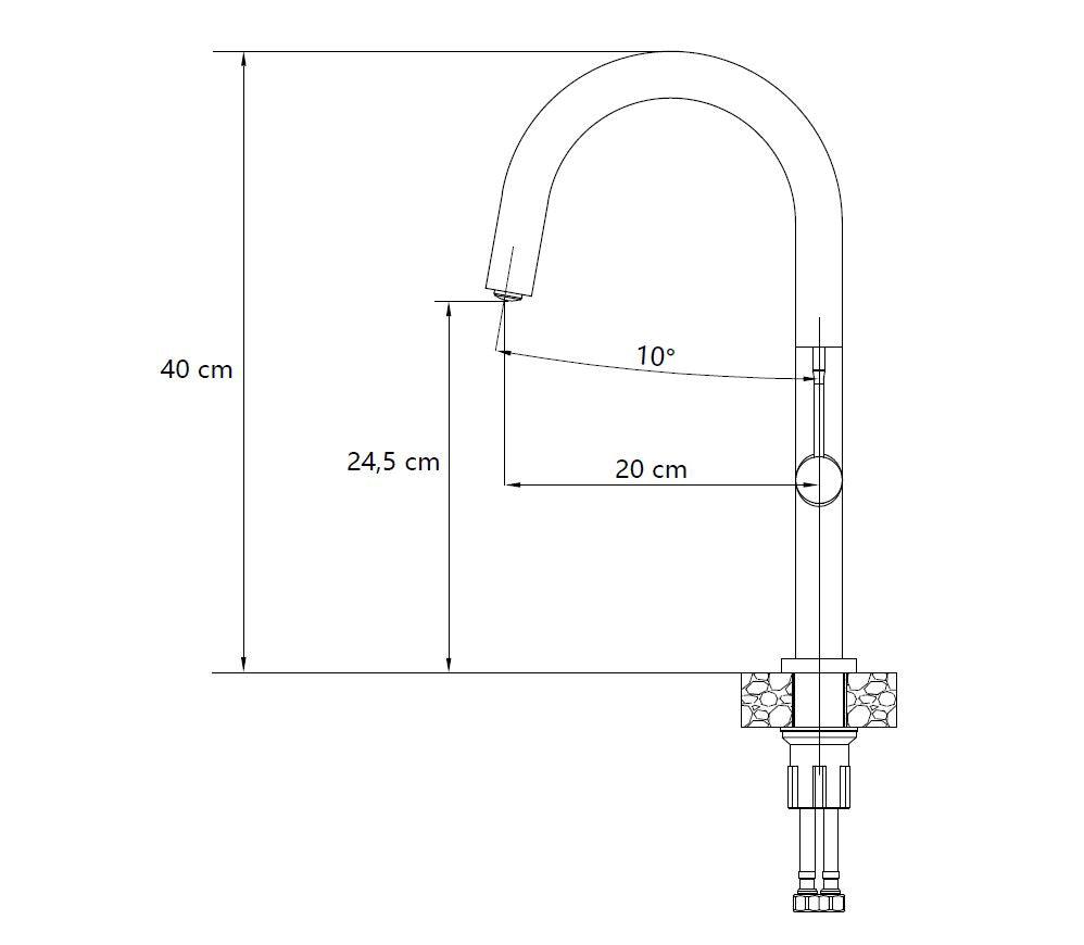 Quadron Haley kitchen tap, Anthracite Mix&Match - Olif