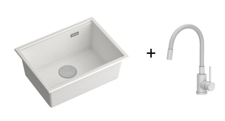 Quadron Logan 100 White, topmount or undermount sink - Olif