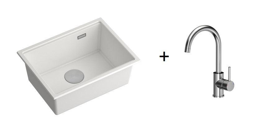 Quadron Logan 100 White, topmount or undermount sink - Olif