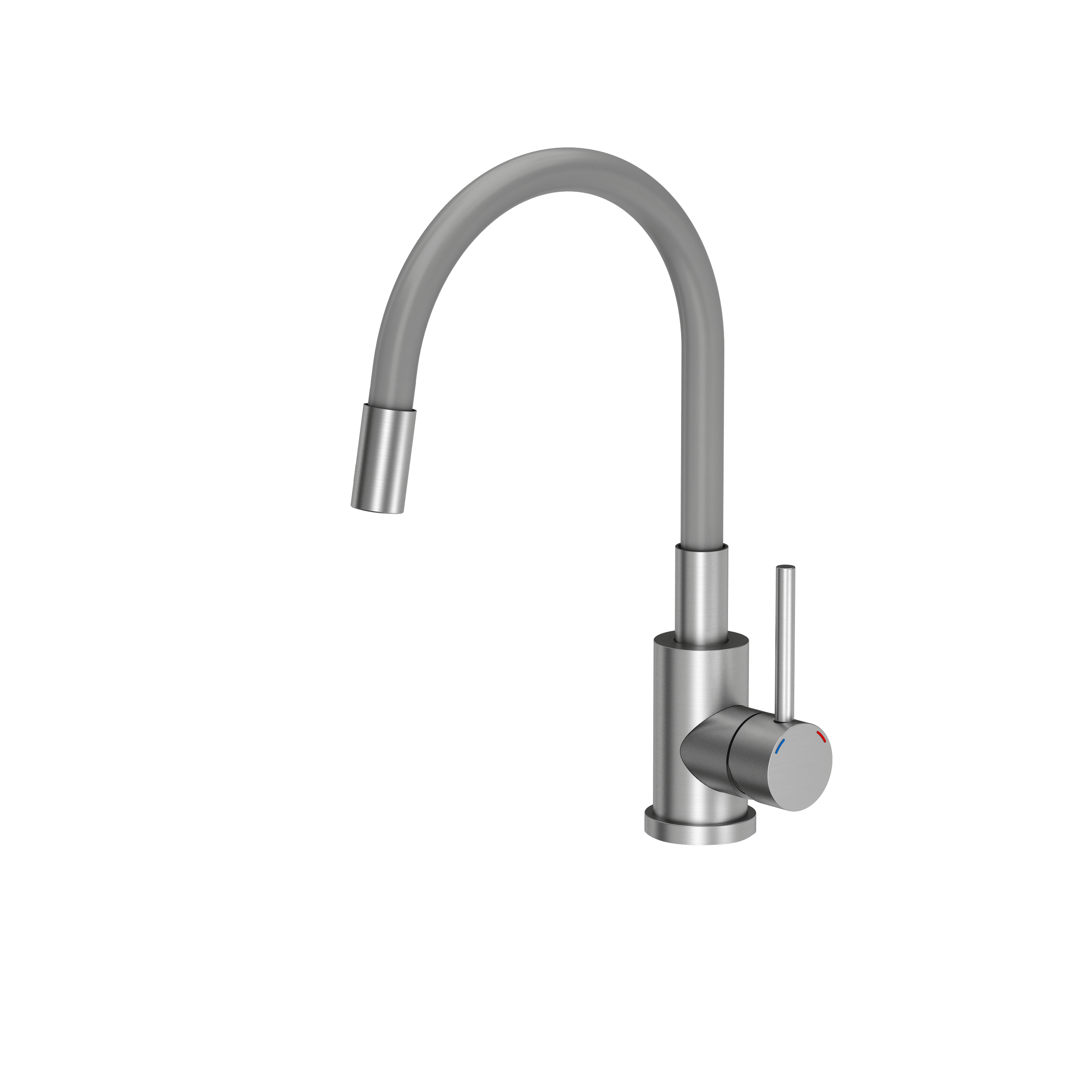 Quadron Maggie Stretch kitchen tap, Grey/Brushed Steel - Olif