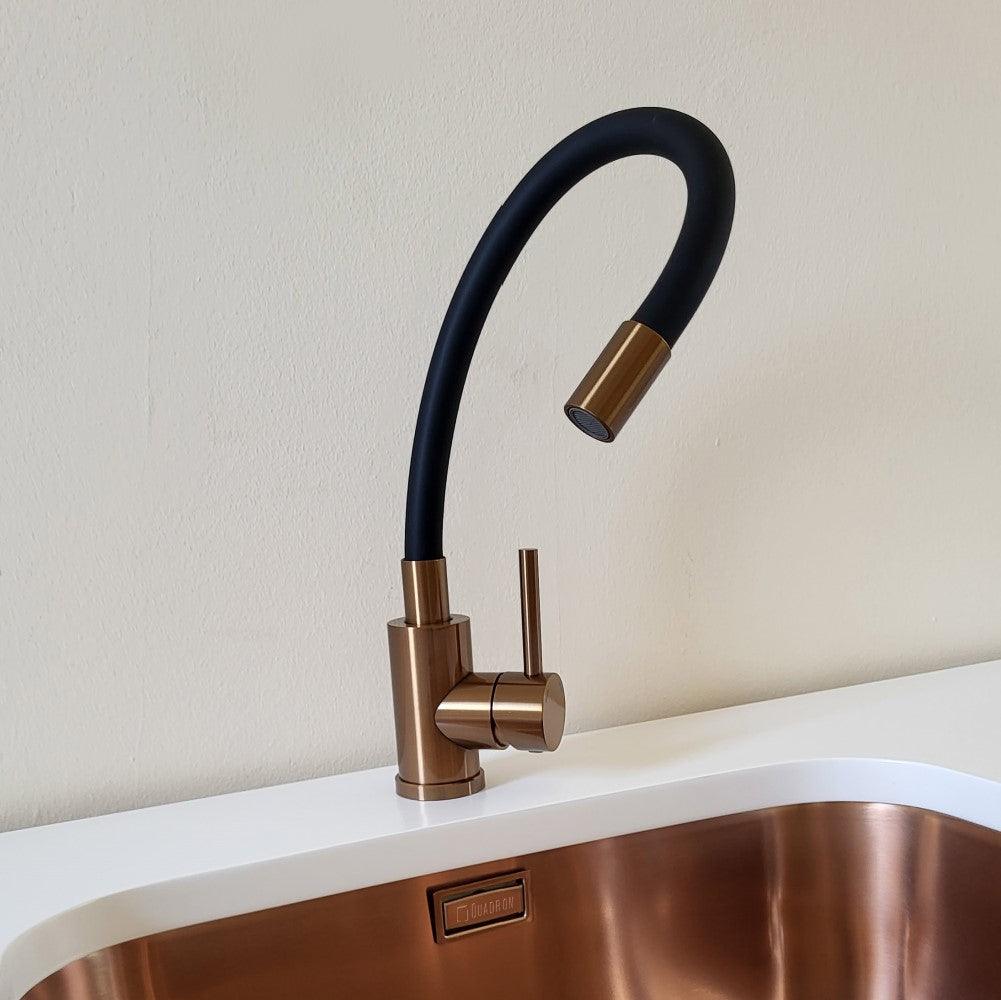 Quadron Maggie Stretch Mix&match kitchen tap, Matte Black and Copper - Olif