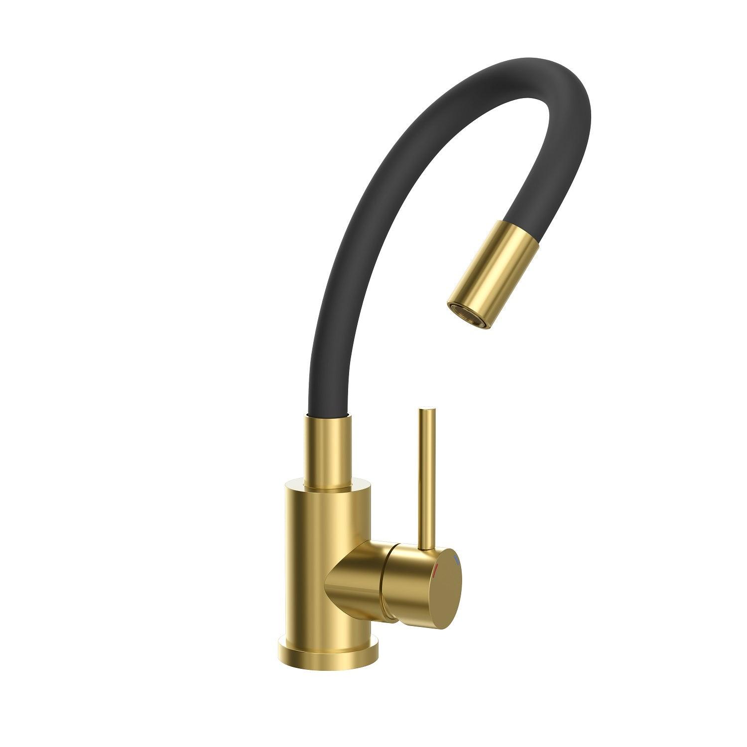 Quadron Maggie Stretch Mix&match kitchen tap, Matte Black and Gold - Olif