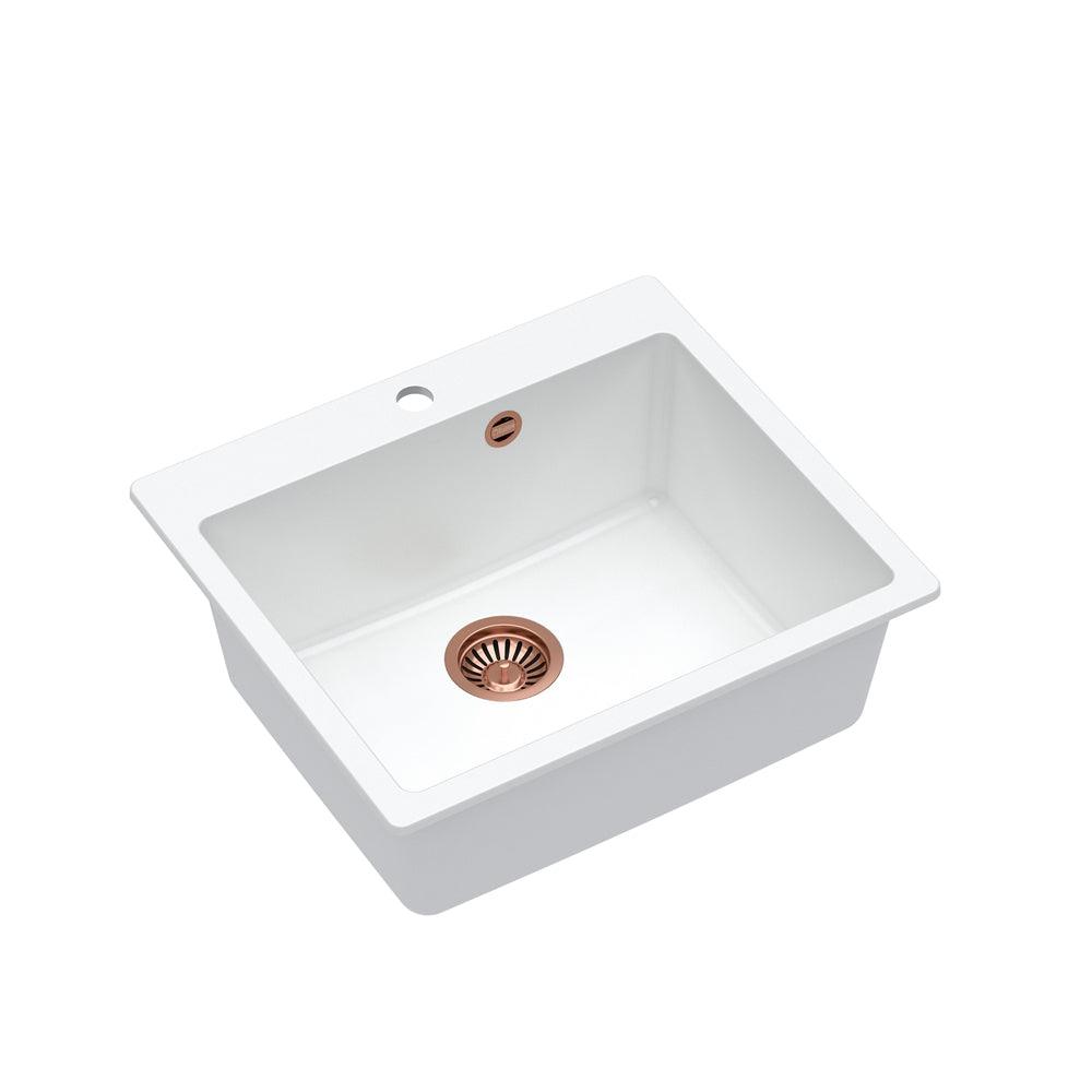 Quadron Morgan 110 White topmount sink, Mix and Match - Olif