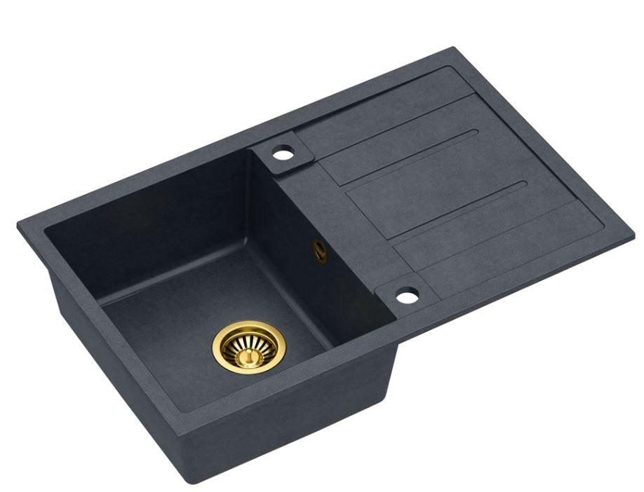 Quadron Morgan 111 Black topmount sink, Mix and Match - Olif