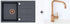 Quadron Morgan 111 Black topmount sink, Mix and Match - Olif