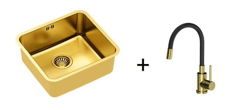 Quadron Nicolas Gold, PVD Nano kitchen sink - Olif