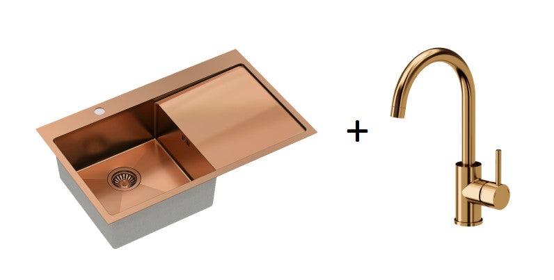 Quadron Russel 111 Copper, PVD Nano kitchen sink - Olif