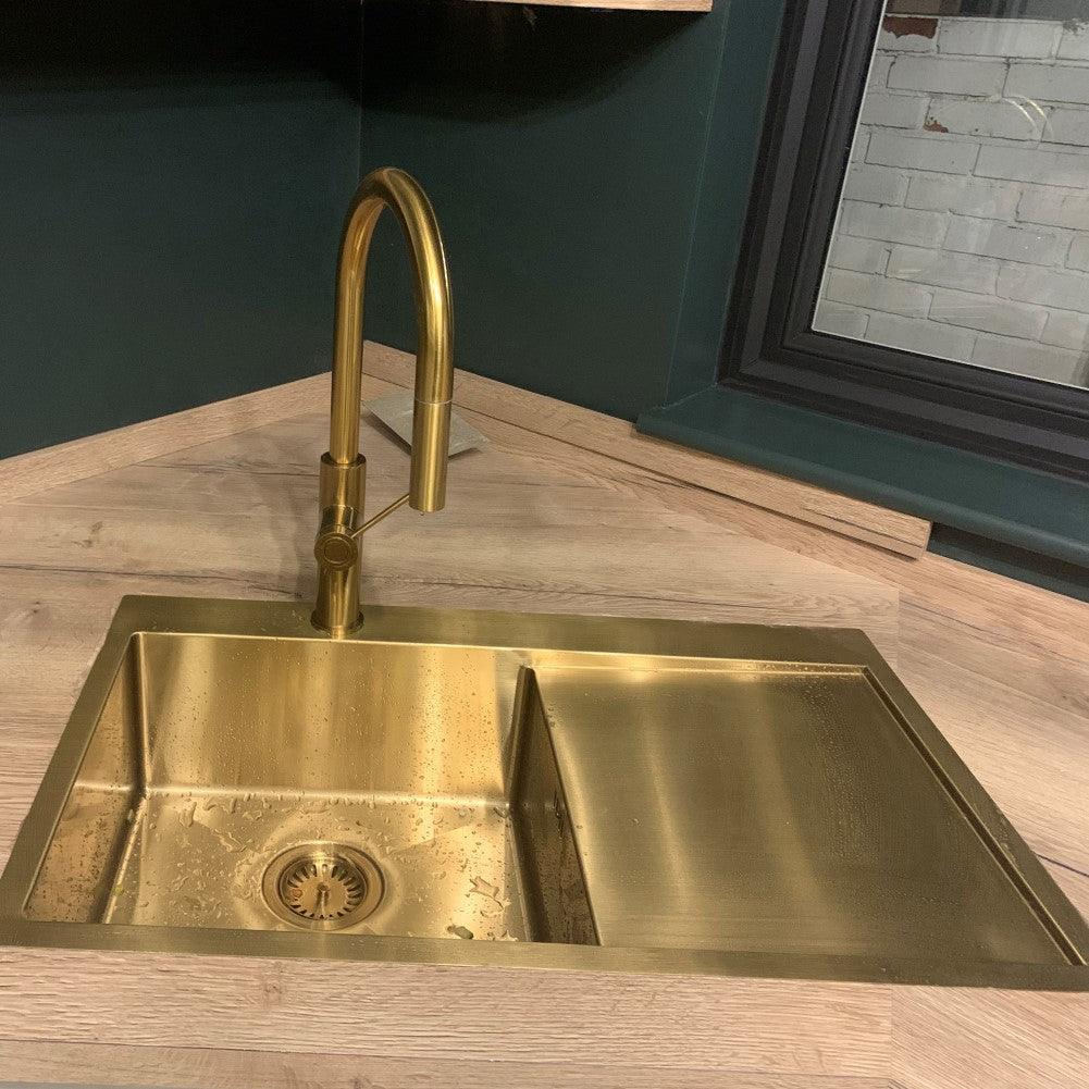 Quadron Russell 111 Gold, PVD Nano kitchen sink - Olif