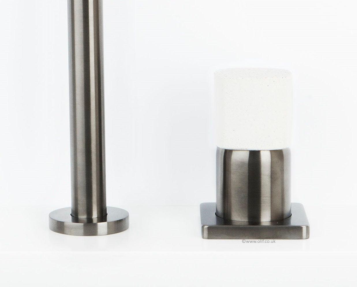 Ritmonio Assoluto Brushed Anthracite kitchen tap with Colour Stone Mixer Handle - Olif