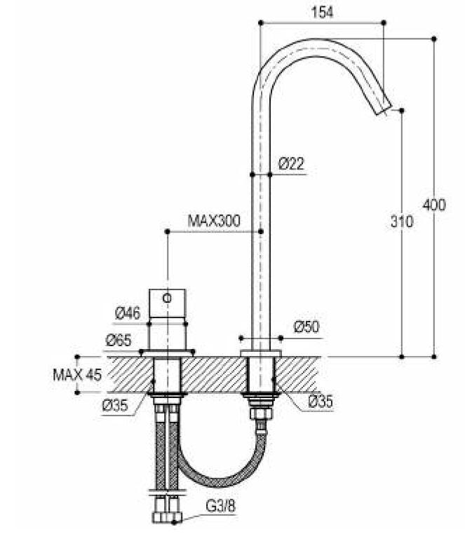 Ritmonio Assoluto Brushed Anthracite kitchen tap with Colour Stone Mixer Handle - Olif