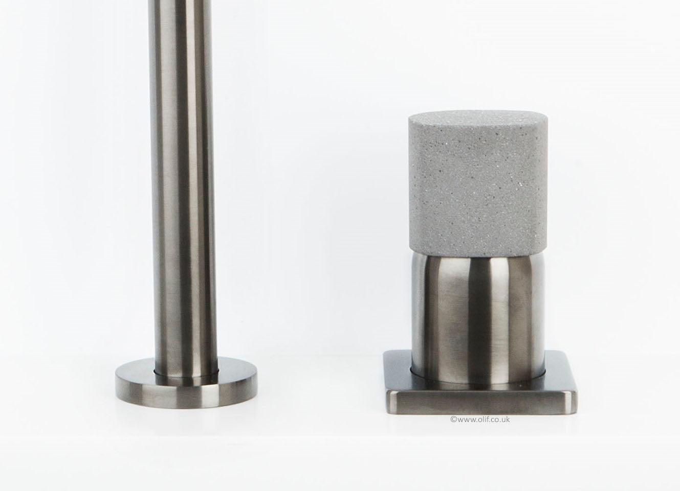 Ritmonio Assoluto Brushed Anthracite kitchen tap with Colour Stone Mixer Handle - Olif