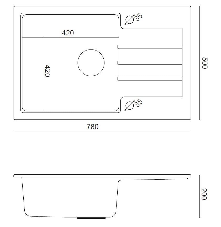 Steiner Peter 111 Pure Black kitchen sink - Olif