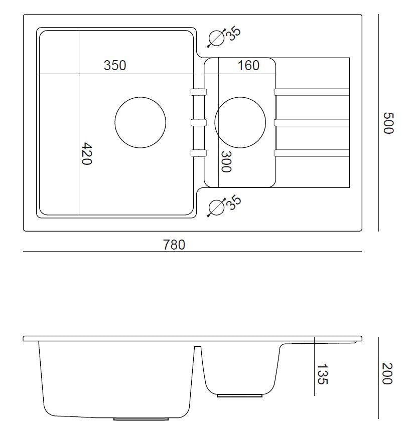 Steiner Peter 156 Pure Black kitchen sink - Olif