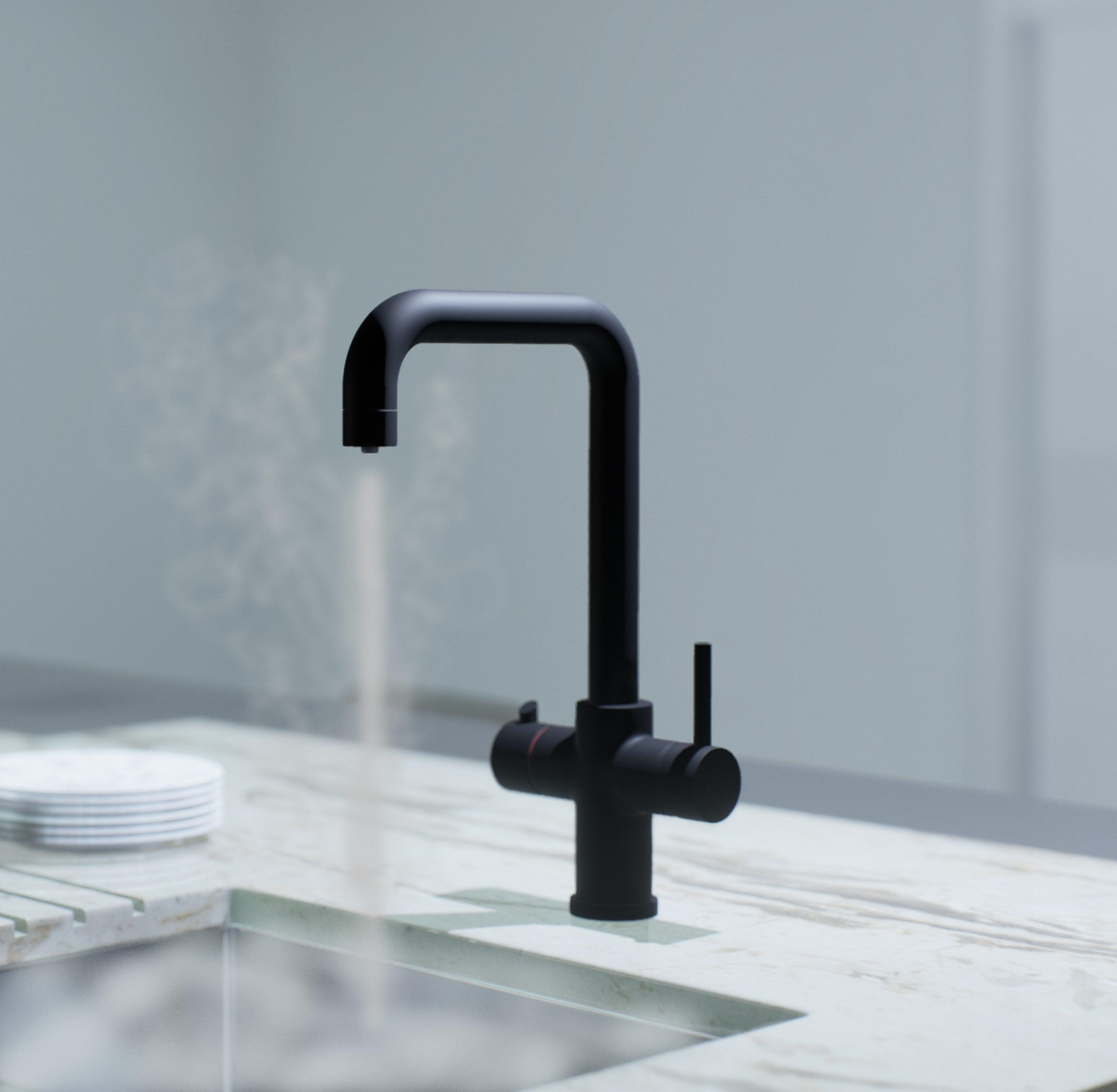 Triniti 3n1 Instant Hot Water tap Matte Black, with boiler and filter - Olif