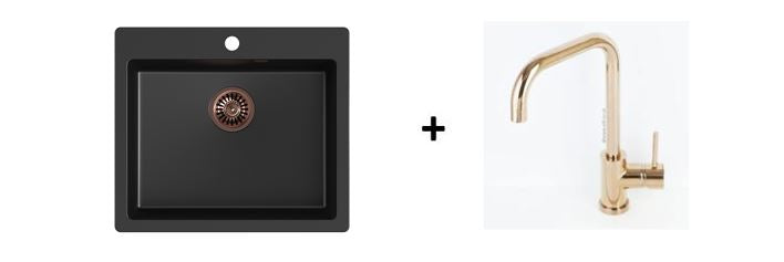 Quadron Morgan 110 Pure Black topmount sink