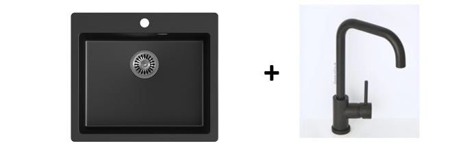 Quadron Morgan 110 Pure Black topmount sink