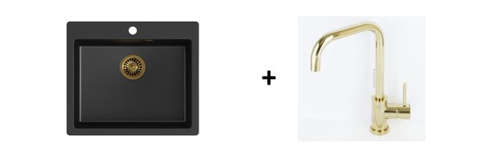 Quadron Morgan 110 Pure Black topmount sink