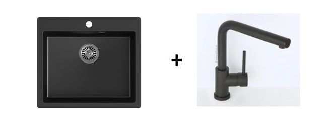 Quadron Morgan 110 Pure Black topmount sink
